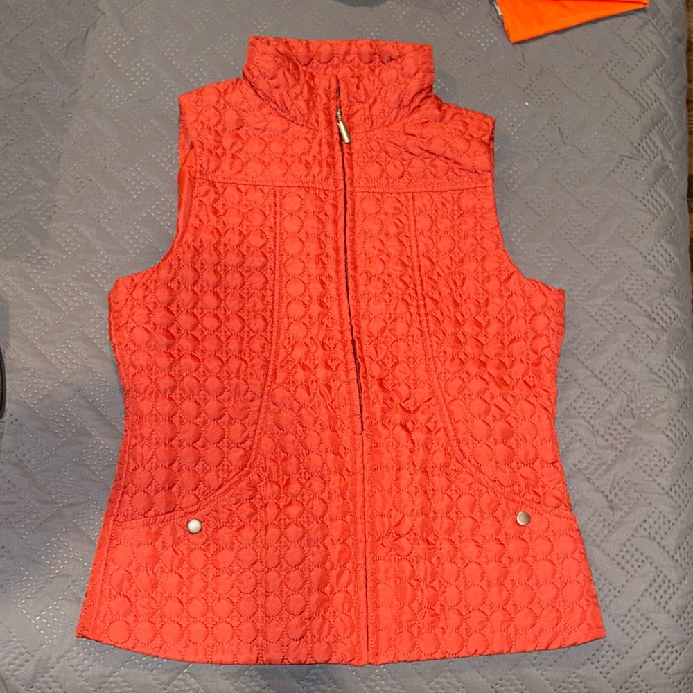 Women's Orange Quilted Vest